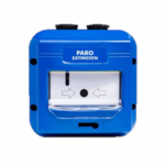 PULSADOR PARO AZUL IP67